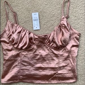 Kendall & Kylie silk bustier tank top